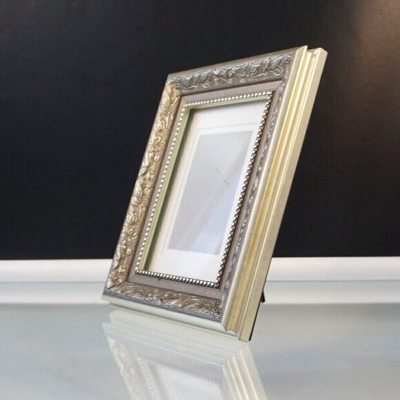 Ornate Picture Frame With Glass Silver Floral Wilton Industries - Picture 5 of 5